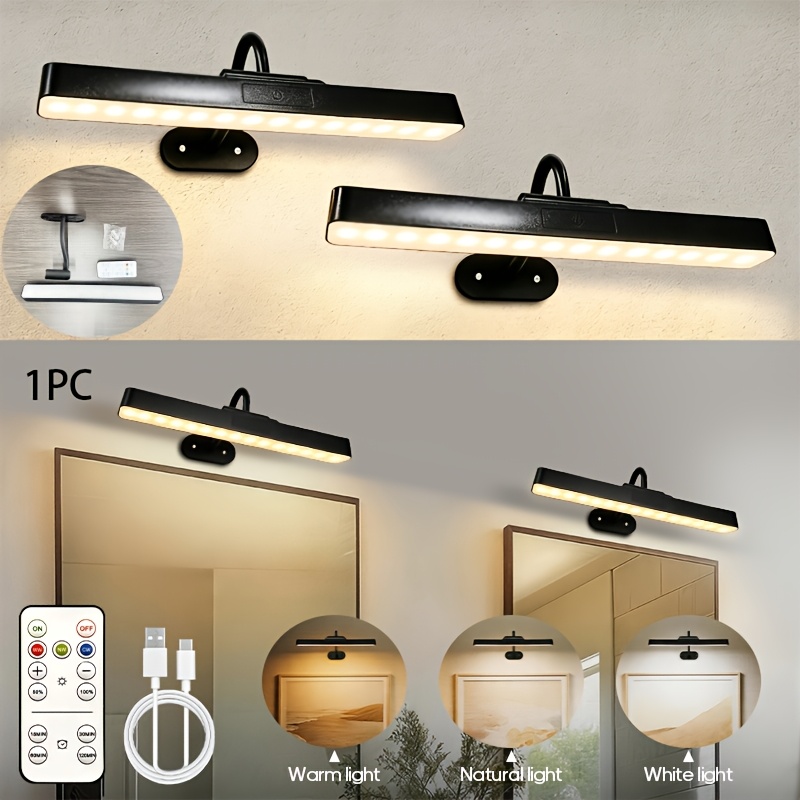 TEMU 1pc Lampe d' intelligente avec télécommande, Lampe LED à capteur tactile pour photos, Lampe de nuit LED rechargeable, 3 couleurs et 5 niveaux de
