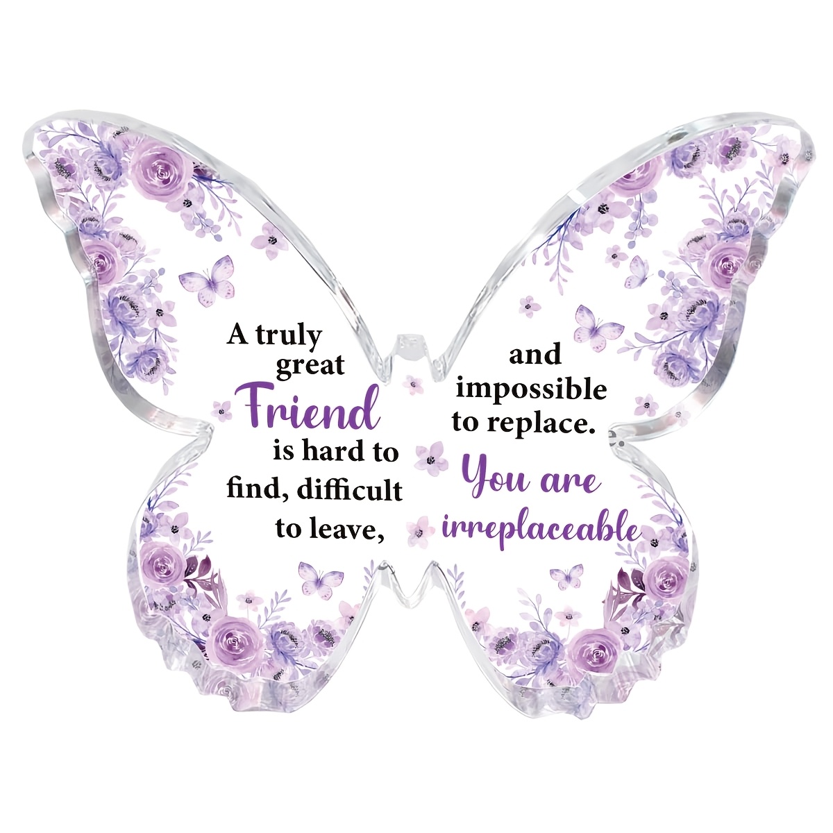 TEMU 2d Flat, Women' Best Friend Gift - Purple Acrylic Plaque " " Desk Decor Suitable For Birthdays,, Graduation - Thoughtful Keepsake For Desk Shelf