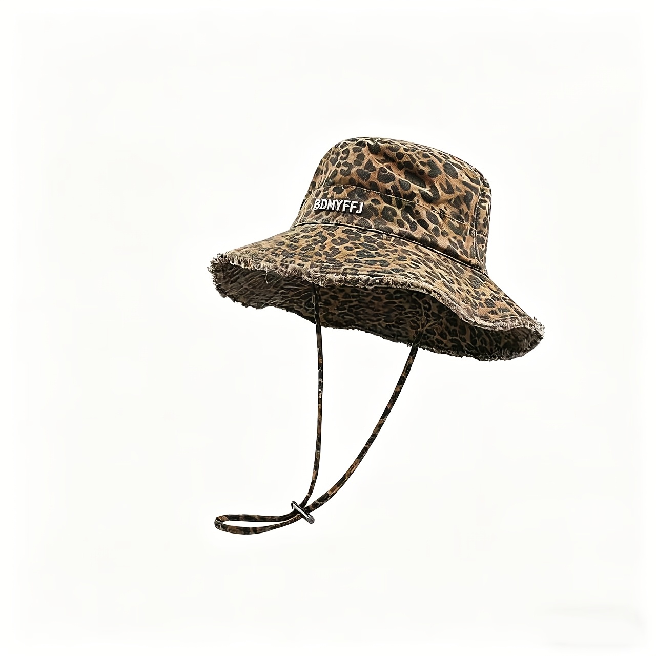 TEMU Korean-style Leopard Print Bucket Hat For Women, Casual Spring/summer Versatile Wide-brim Thin Sun Hat For A Slimmer