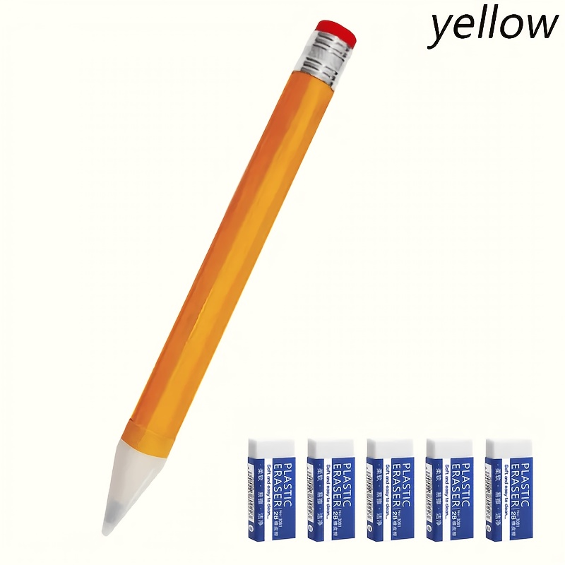 Funny Enormous Pencil with 5 Small Erasers