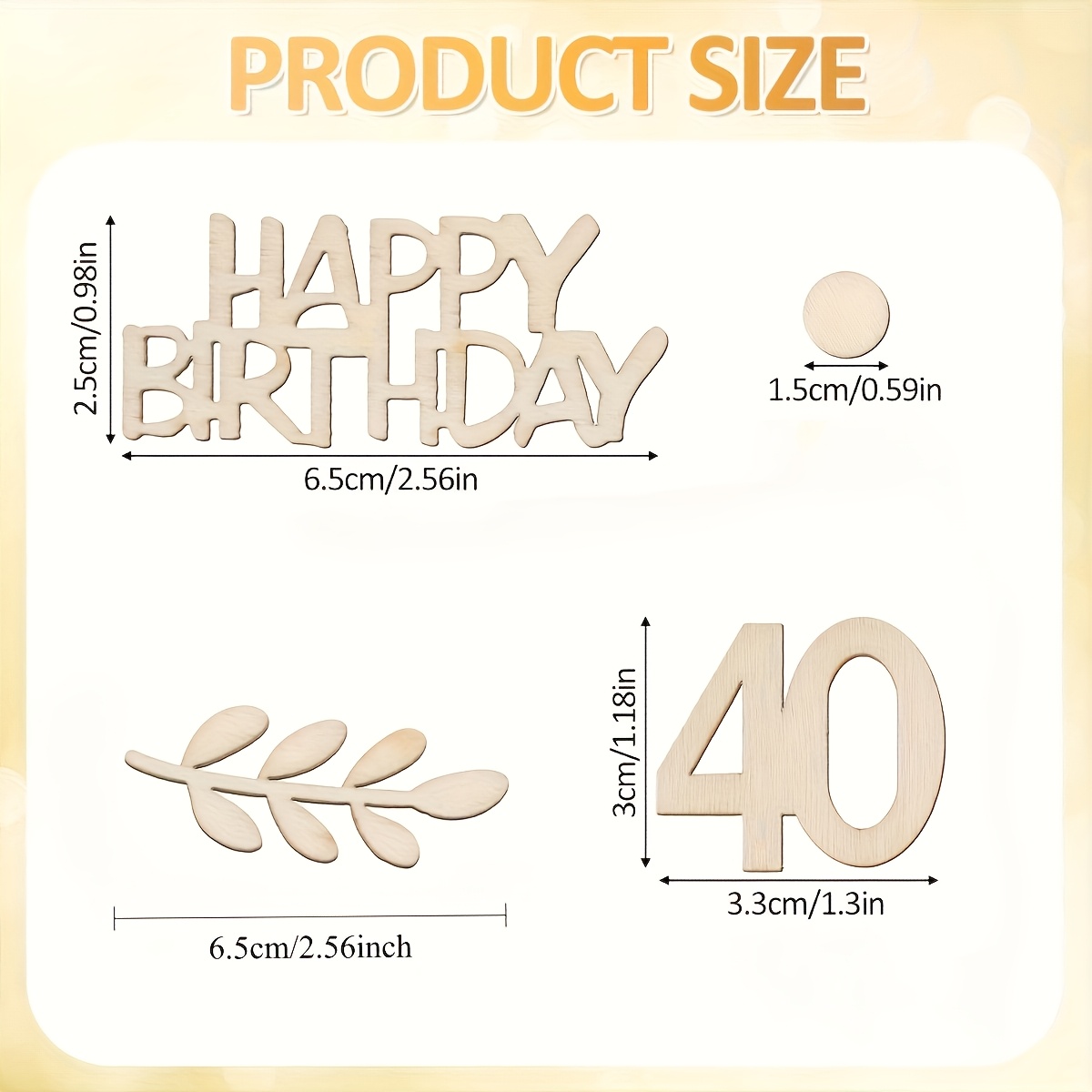 Image of 50pcs/set 40th Birthday Confetti Decorations, Wooden Confetti Decorations, 40th Birthday Tabletop Decorations, Confetti Decorations For Anniversaries, Birthday Parties, And Banquets