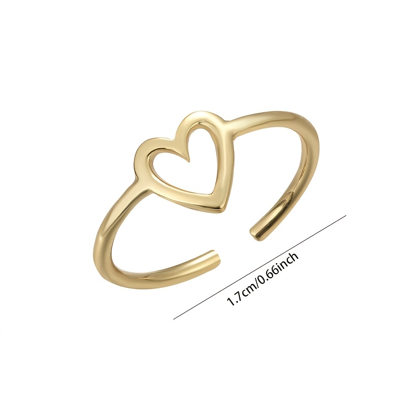 Women's Hollow-Out Heart-Shaped Open Toe Ring, Gift Idea