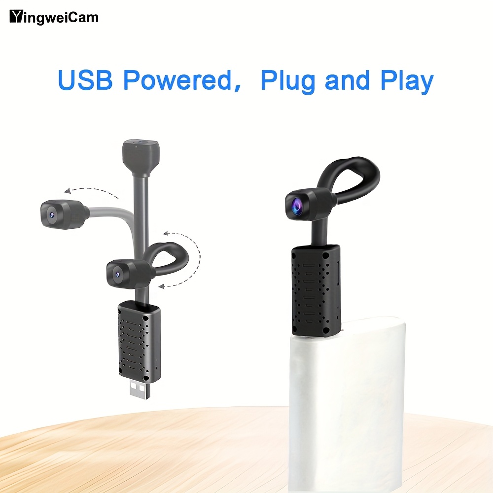 2pcs HD Mini Cameras with 128GB SD Card Detection, WiFi Night Vision,  720P HD Video Recording, USB-Powered for Indoor