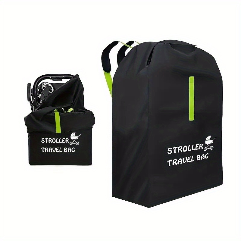 TEMU Baby Stroller Travel Bag With Shoulder Straps - Nylon Dust-proof Storage Bag Suitable For Baby Strollers, Walkers, And Baby Beds - Black With
