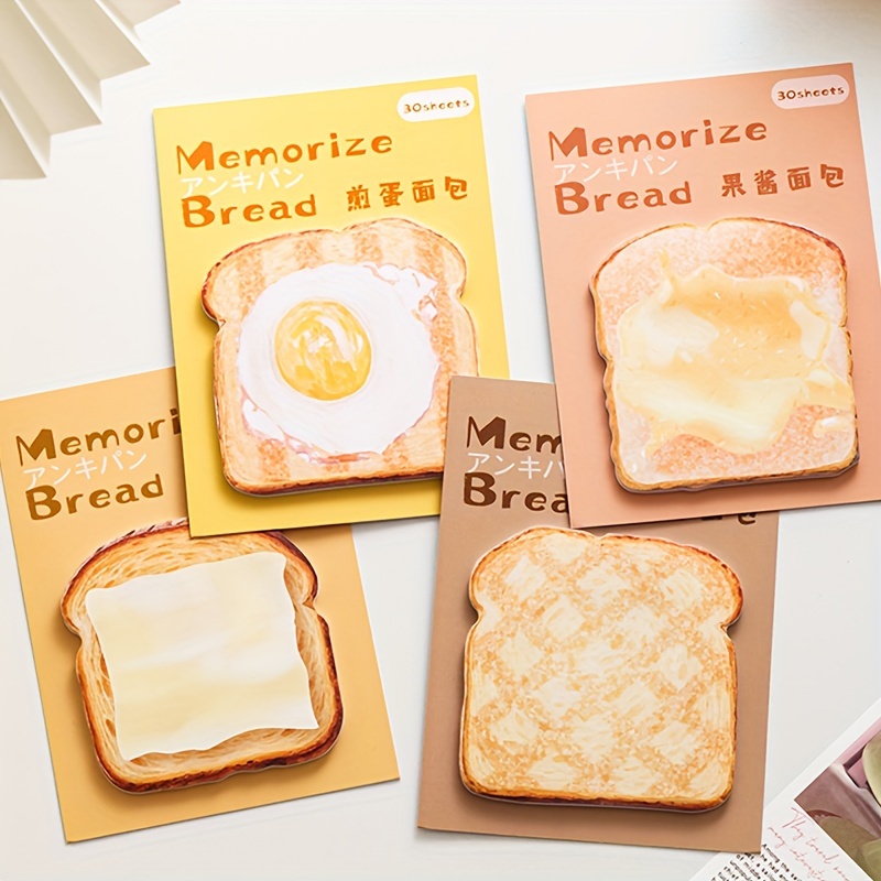 

120sheets Creative Bread Pattern Notes Tearable Note Paper Portable Mini Memo Pad Set