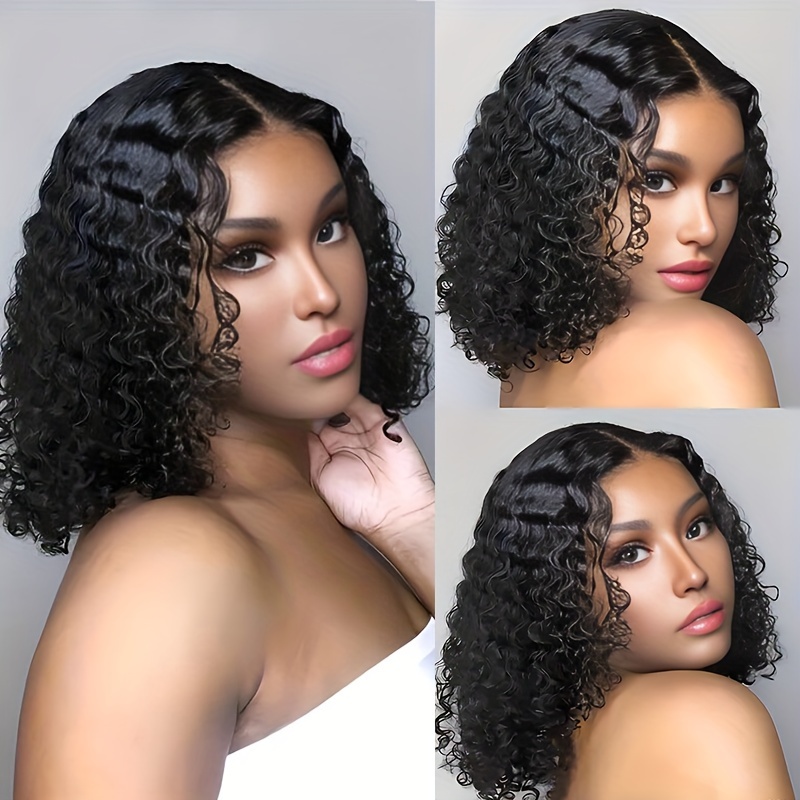 

Elegant Women's Short Curly Wig With Middle Part - Natural Fluffy Look, Heat Resistant Synthetic Hair For