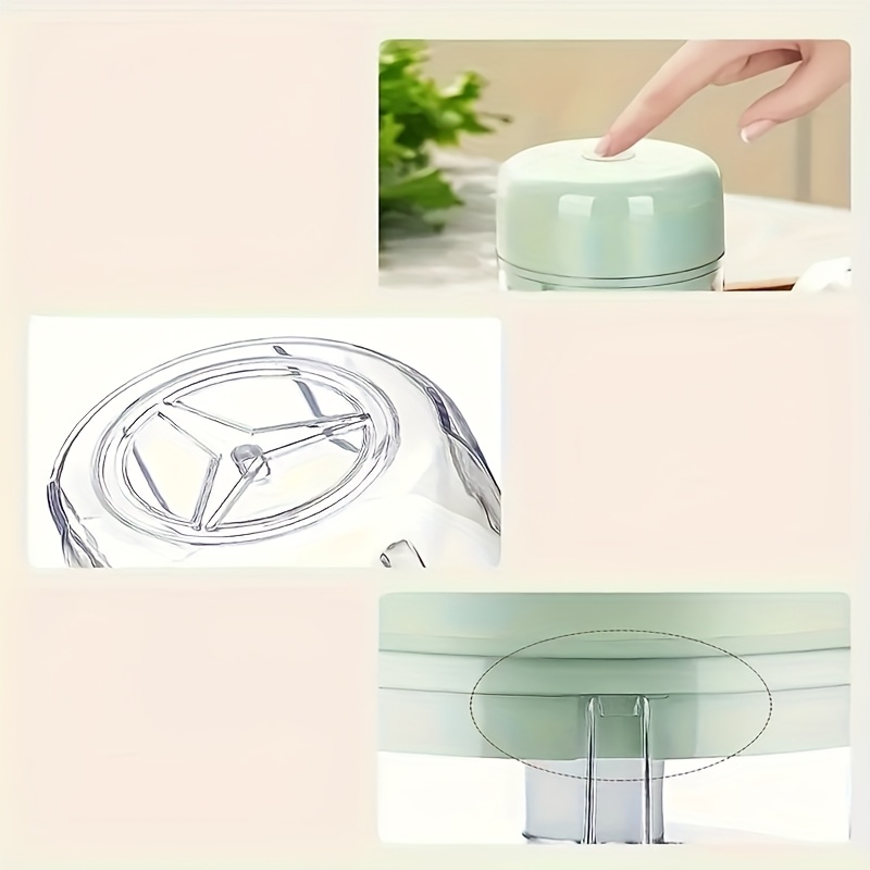 1pc portable mini food processor electric garlic chopper with stainless steel blades usb rechargeable 1200rpm wireless kitchen mixer speed control easy to clean 8 45oz capacity lithium battery ideal gift for 10 important holidays christmas halloween easter valentines day thanksgiving Product details 4