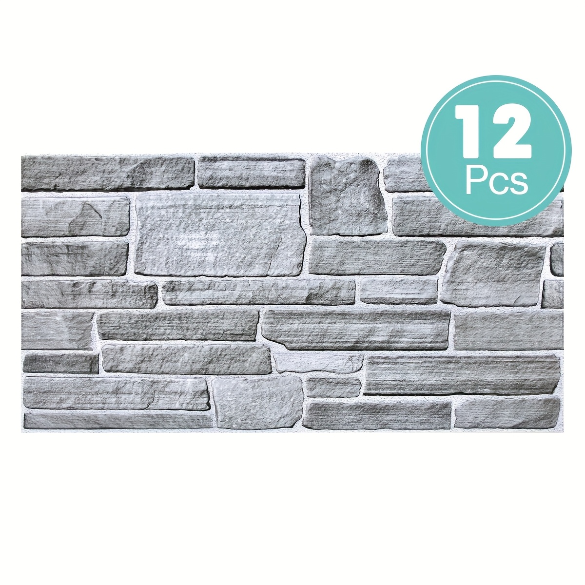 Image of 3d Self-adhesive Wall Panels – Look, Waterproof Pvc, 12pcs (58 X 30cm), Covers 2.08 ㎡ – For Kitchen, Bedroom, Living Room Walls