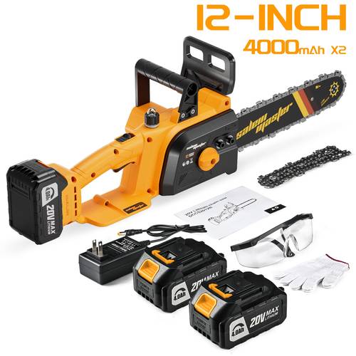 flash sale free battery 2 1 12 8 6 cordless chainsaw with auto lubrication tool tension 4 0ah li protection compact lightweight design for women seniors cuts trees limbs black friday discounts