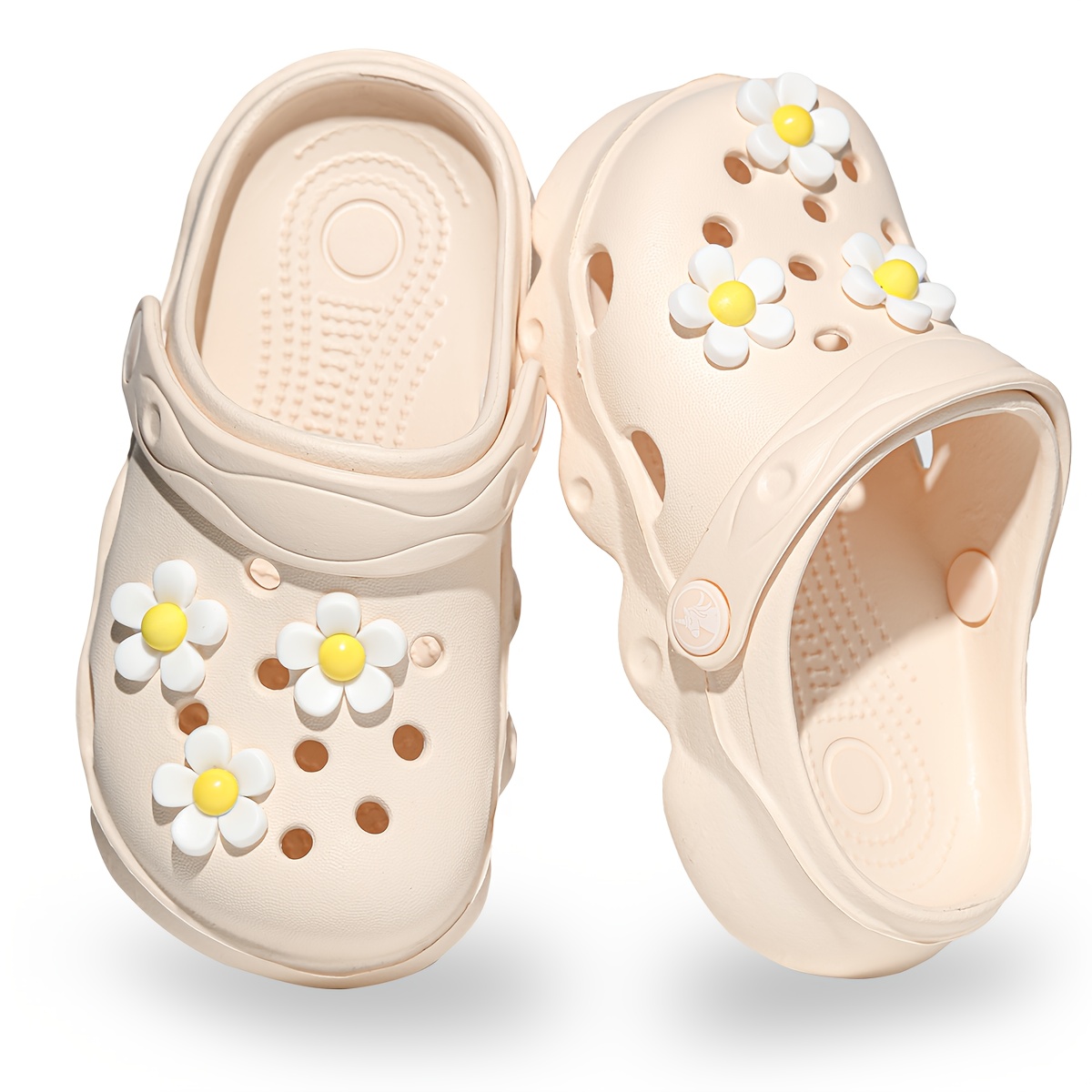 Image of Girls' Fashionable Lightweight Clogs, Eva Soft Sole Non-slip Breathable And Comfortable Shoes And , For Home And Outing, For