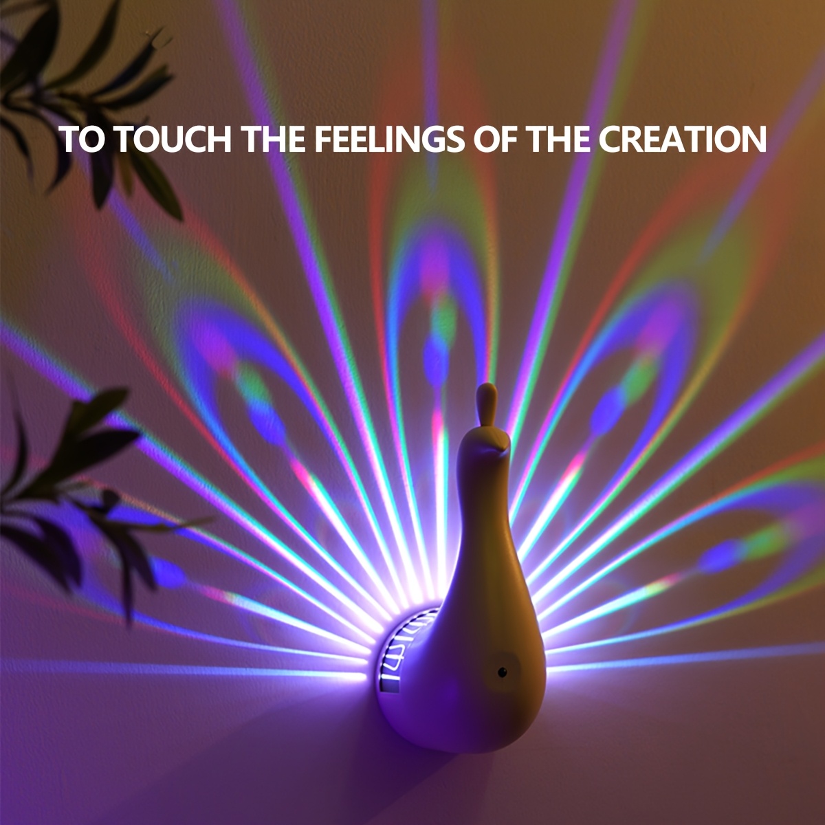 

2/1pc Led Rgb Wall Lamp Peacock Projection Lights- Multiple Feathers Of Light Color , Suitable For Indoor Rooms, Offices, Bars And Restaurant .usb Charging, Timed , .festival Decorative Lights