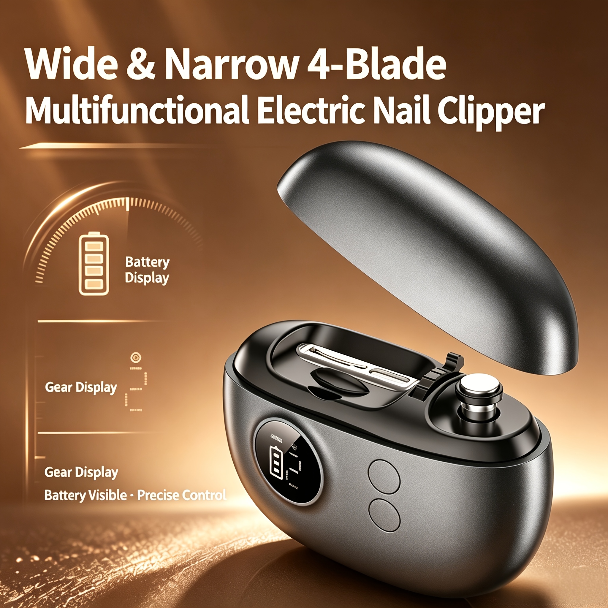 Electric Nail Clipper with HD Magnifier for Elderly
