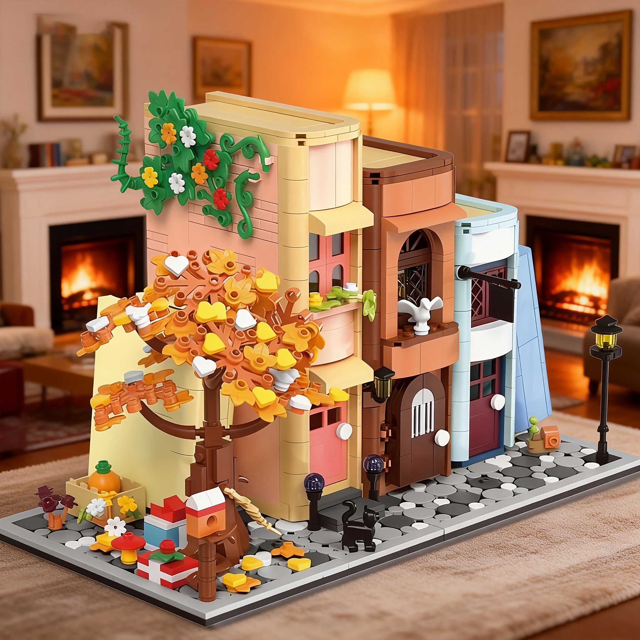 1512pcs Bookstore Building Block Set, Creative Mini Street Block, New Year Gift, Assembly Model, For Birthday And New Year Gifts