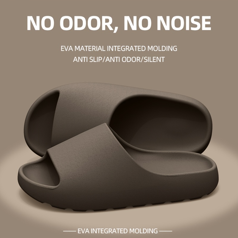 Lightweight EVA Slippers for Men and Women - Non-Slip, Comfortable Indoor and Outdoor Wear, White with Black Accents, All-Season Wear, Casual Home Shoes|Minimalist Design|Eva Upper Material