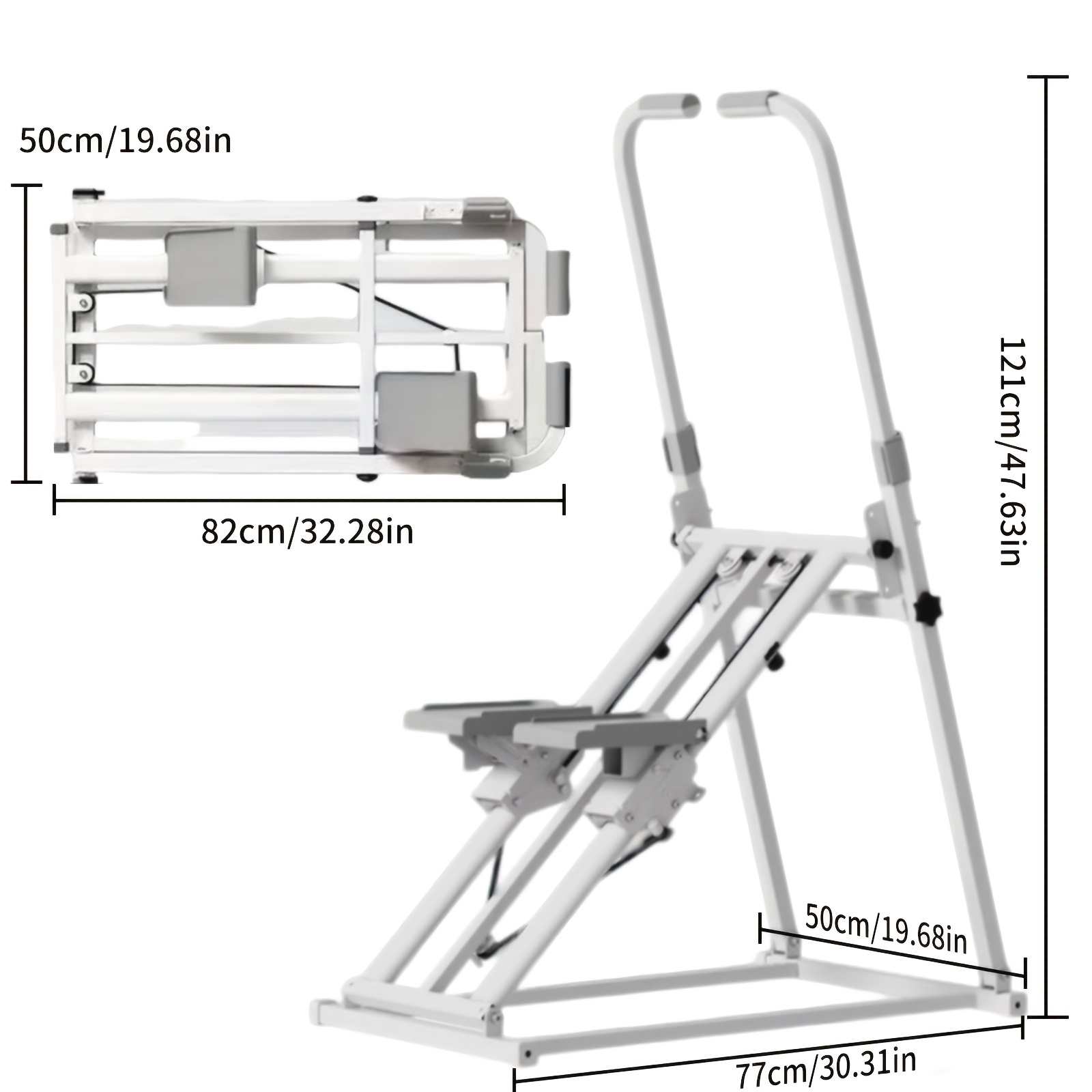 TEMU Machine d'escalade pliable pour salle de sport à domicile - Stepper d'entraînement réglable avec panneau manuel, base large adaptée aux