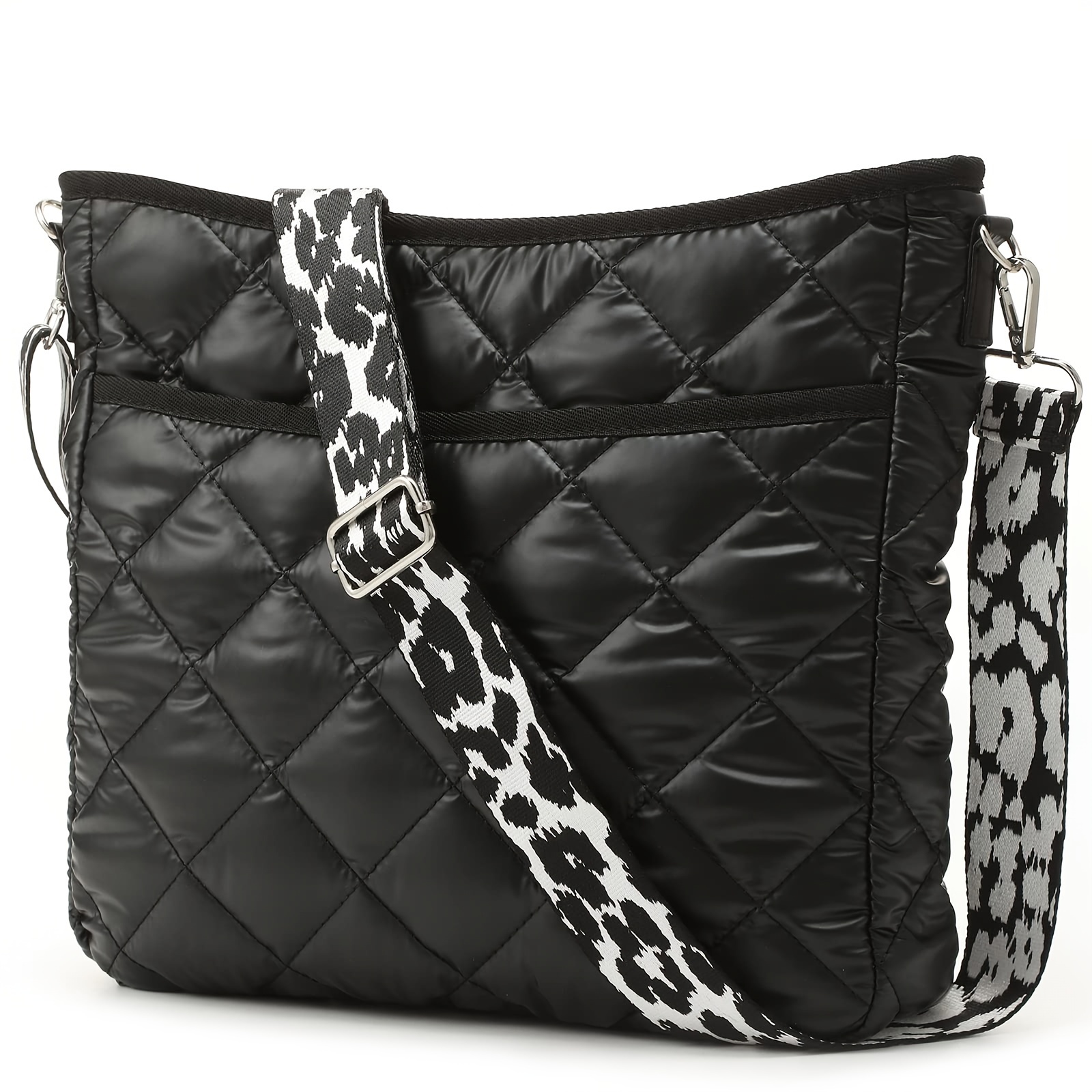 Image of Vibrant Quilted Crossbody Bag - Unique Pattern Strap, Padded Shoulder, Adjustable Length, Stylish Puffer Design - Perfect For Women , Travel, Daily Use