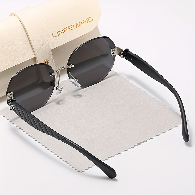 frameless oval decorative fashion glasses for women chic     summer parties and festive street style gifts Product details 3