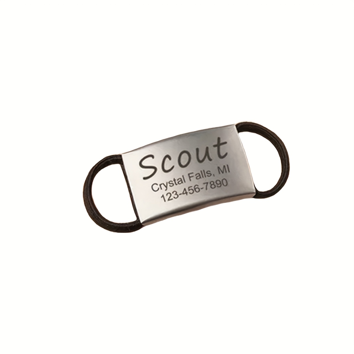 TEMU Name/phone Number Stainless Tag, Laser-printed Text Dog Collar Pendant, Anti-lost Dog Tag