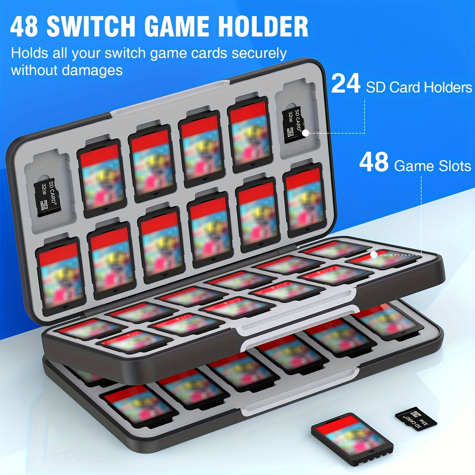 Nintendo Switch - Étui pour cartes de jeu - Étui pour jeux - Jeux de  rangement - Étui