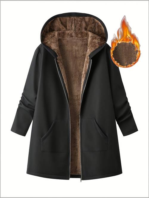 plus size plus size womens winter casual daily outdoor composite plush warm long sleeve jacket