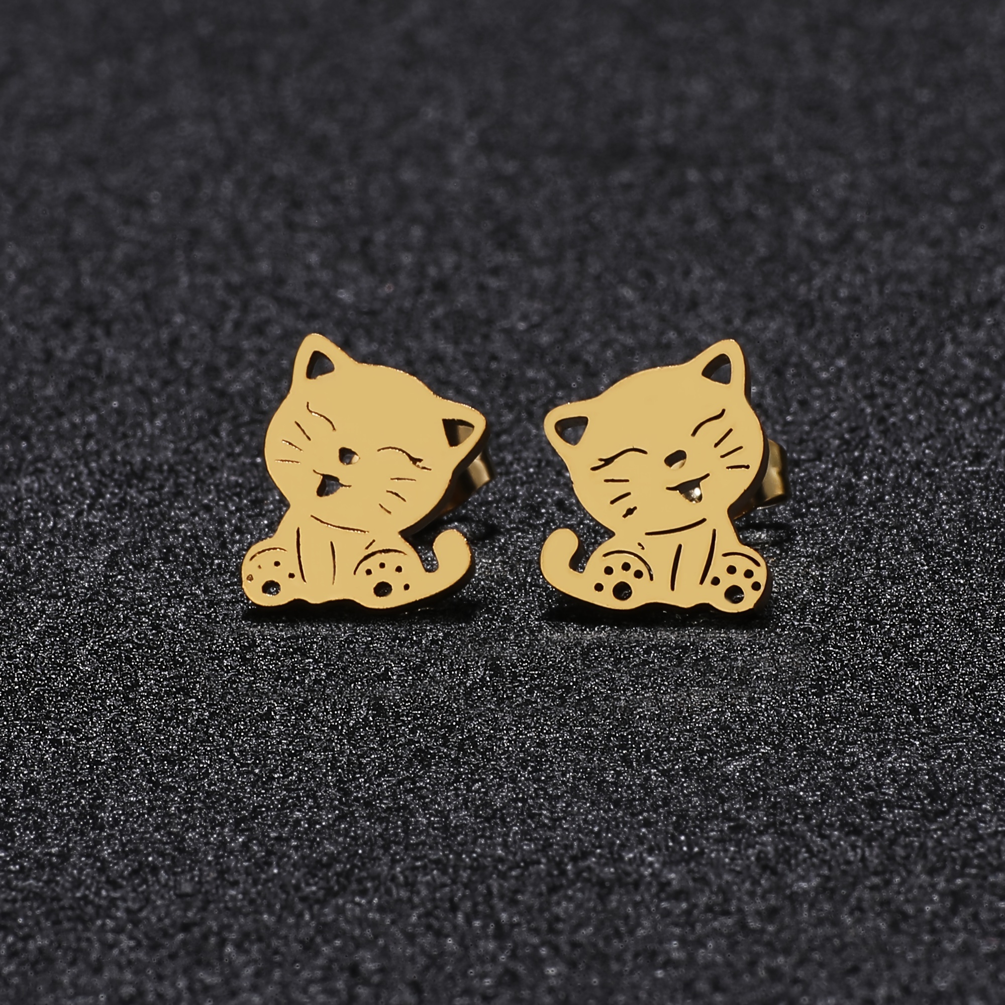 

316l Stainless Steel Cute Cat Women's Ear