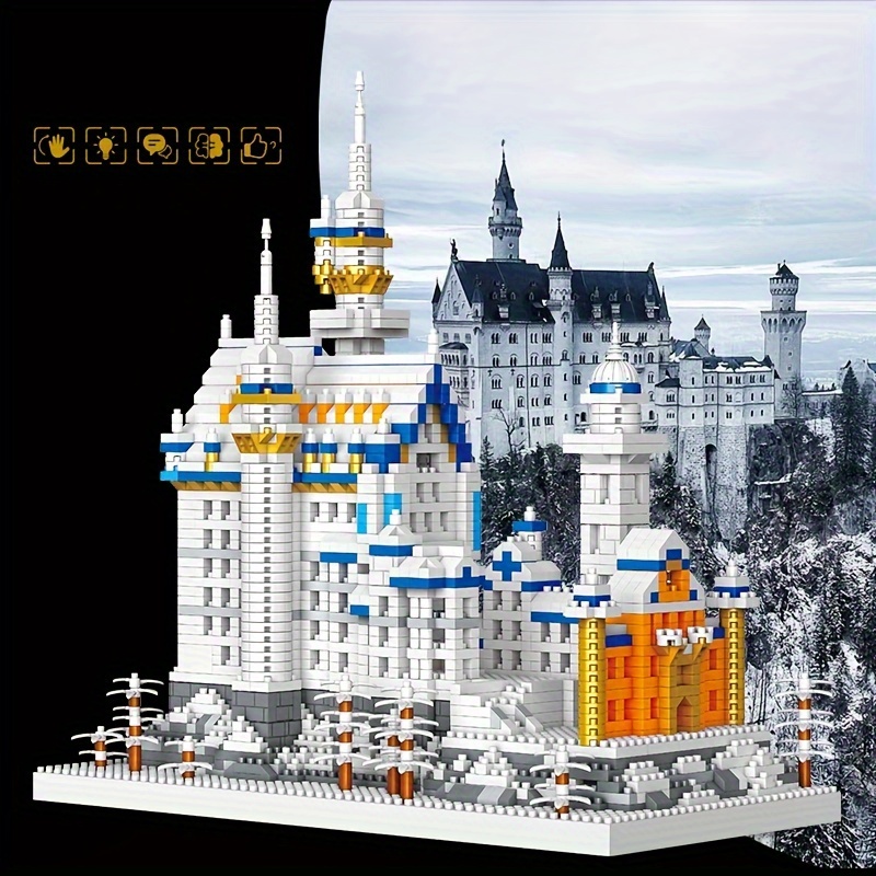 

2790pcs Miniature Building Blocks Of World Famous Landmarks, Swan Lake Castle, A World Landscape Architectural Model, Assembly Toy, Gift, Decorative Ornament
