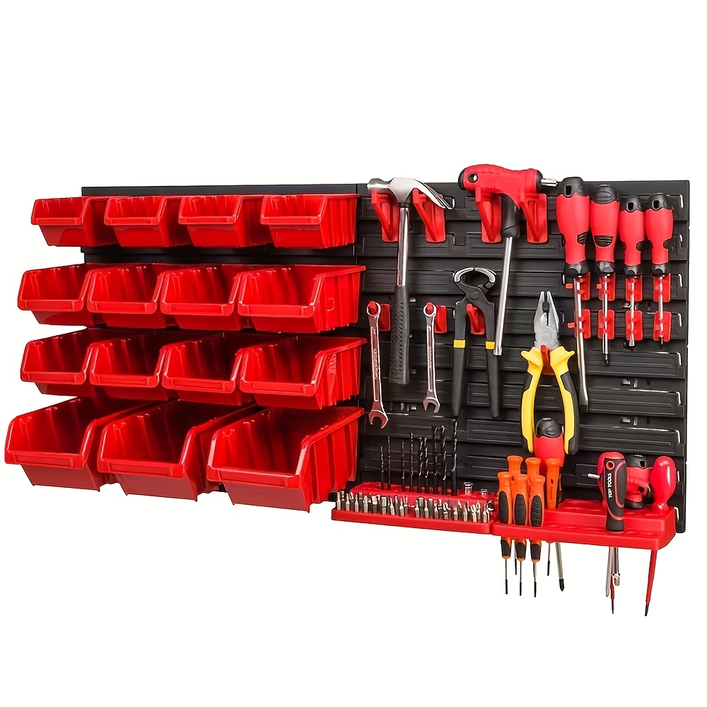 TEMU Organizzatore di attrezzi grande da 39 pezzi, portautensili, cacciaviti, punte da trapano, viti, porta martello, organizer per attrezzi da