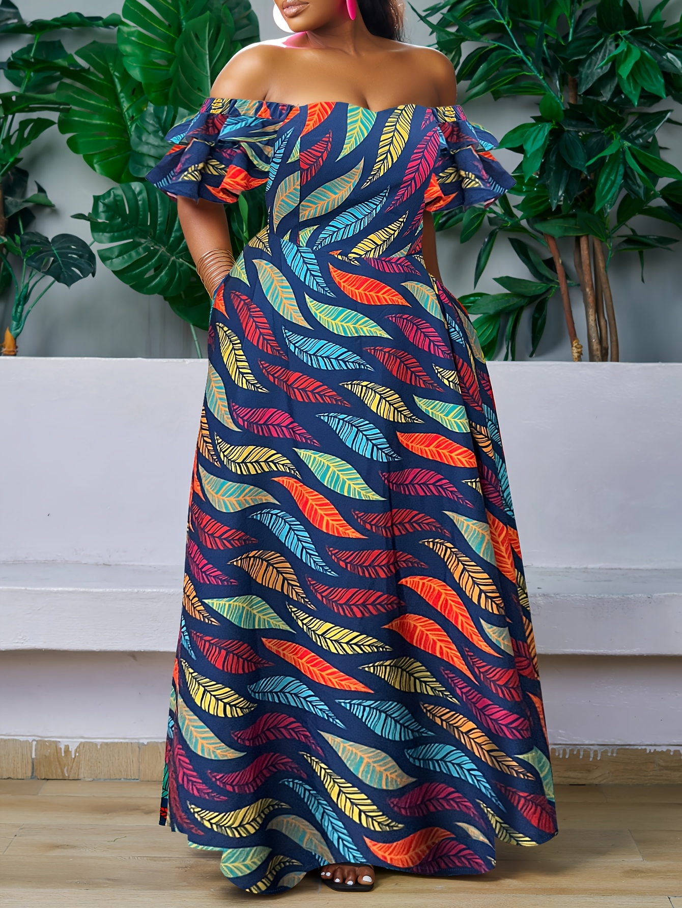 plus size plus size african print strapless plus size dress - Temu Mauritius
