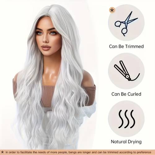 womens wavy long curly wig high temperature fiber button net elegant suitable for parties wear and christmas