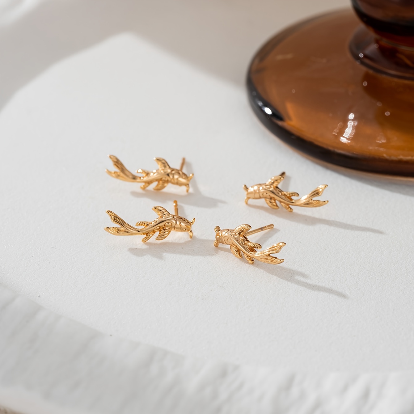 Copper Koi Fish Earrings for Parties & Everyday Wear
