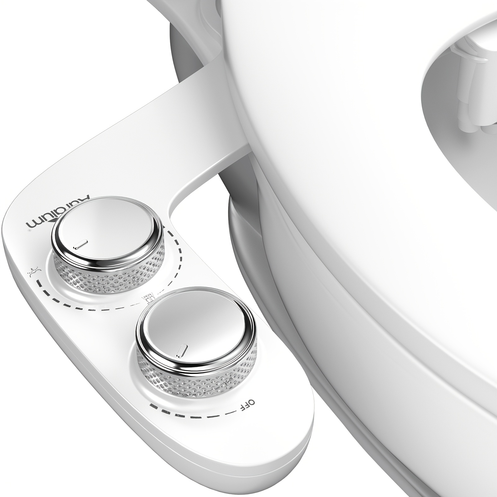 Image of Bidet Attachment For Toilet, Slim Dual Knobs, 3 Functions: Rear Wash/feminine Wash/self-cleaning, Chrome Knobs, Cold Water Bidet Seat Accessory
