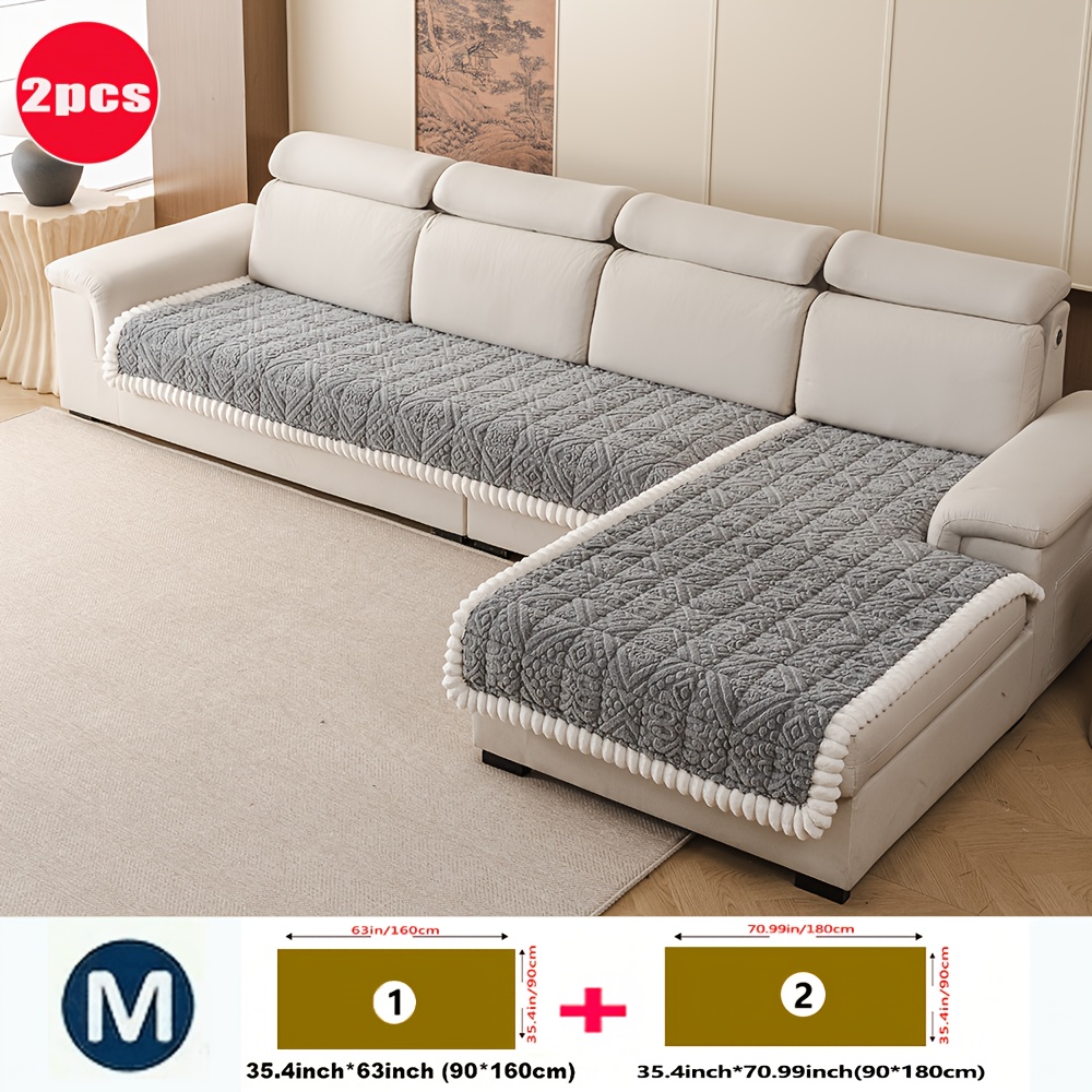 TEMU 2 coussins de canapé bohèmes épais et , parfaits pour et l'hiver, coussin principal de canapé et coussin d'angle de L , design à bord à volants,
