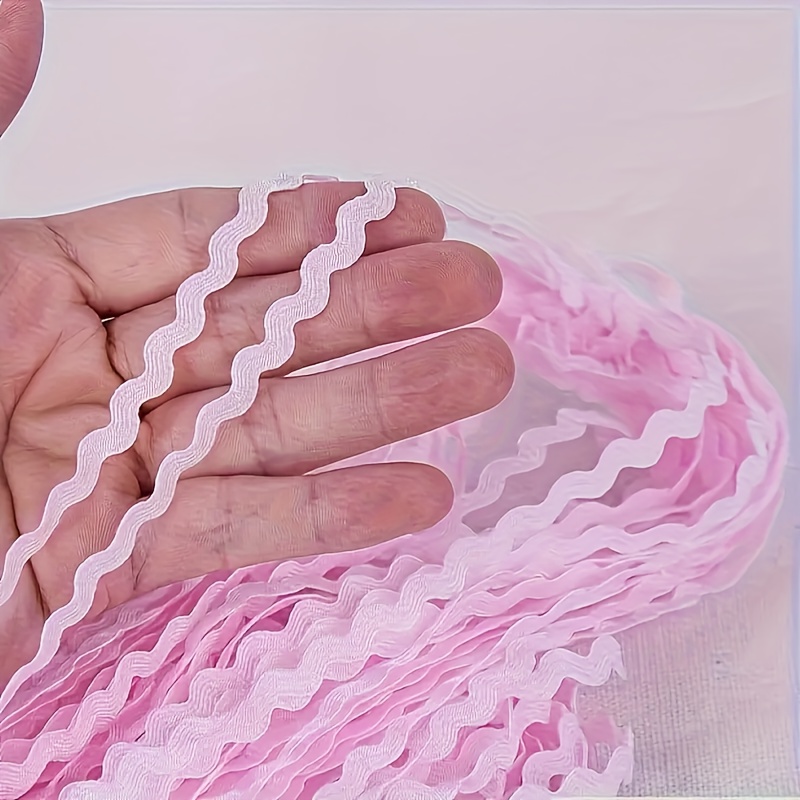 TEMU 5 Meters Of Assorted Colors Of Wave Bending Fringe Trim Lace Ribbon For Sewing, Projects, Dress Decoration, Home Decoration, And Party Supplies