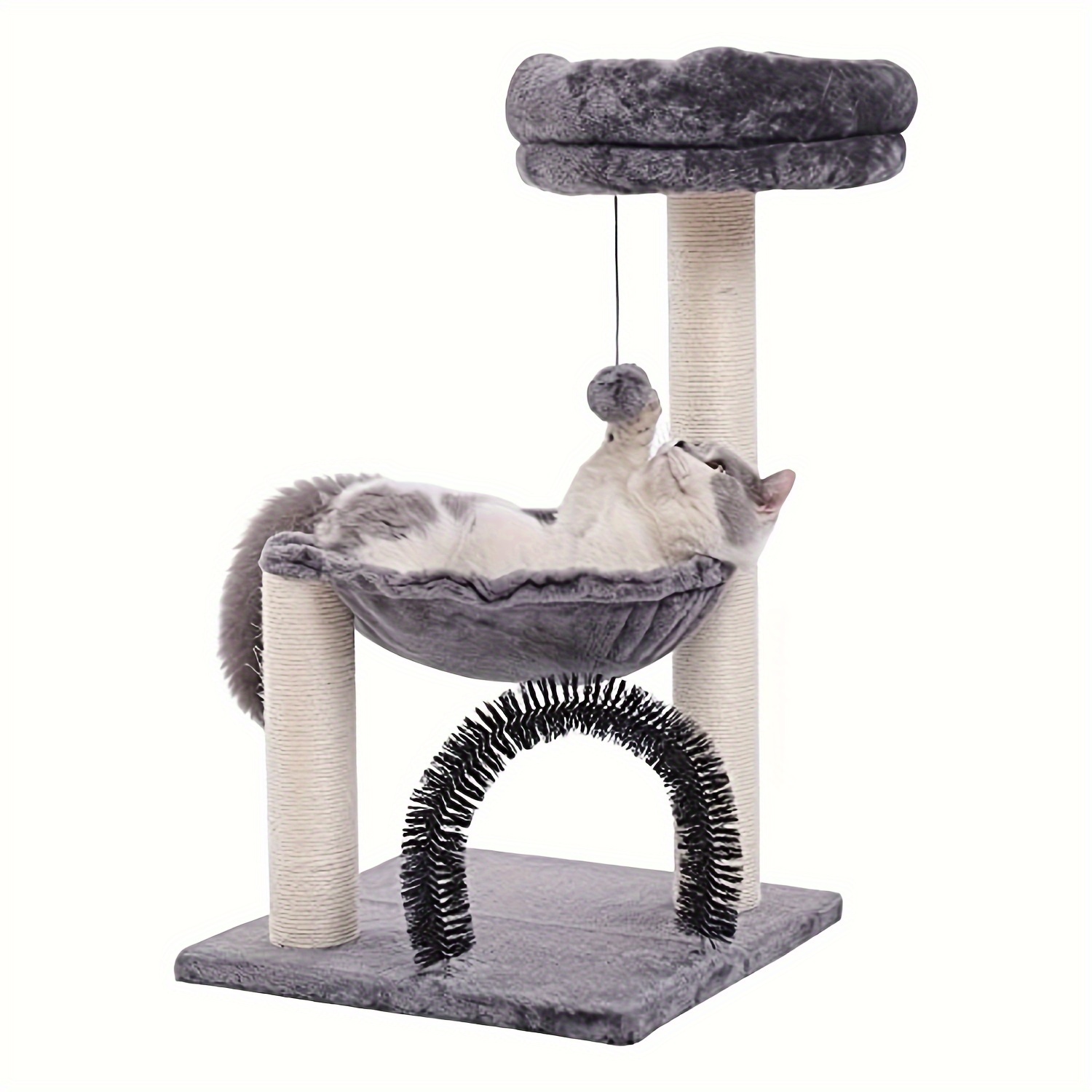 

Fluffydream 27.8 Inches Tower For Indoor Cats, Multi-level Cat Tree With Scratching Posts Plush Basket & Perch For Play Rest With Dangling Ball For Kittens/small Cats