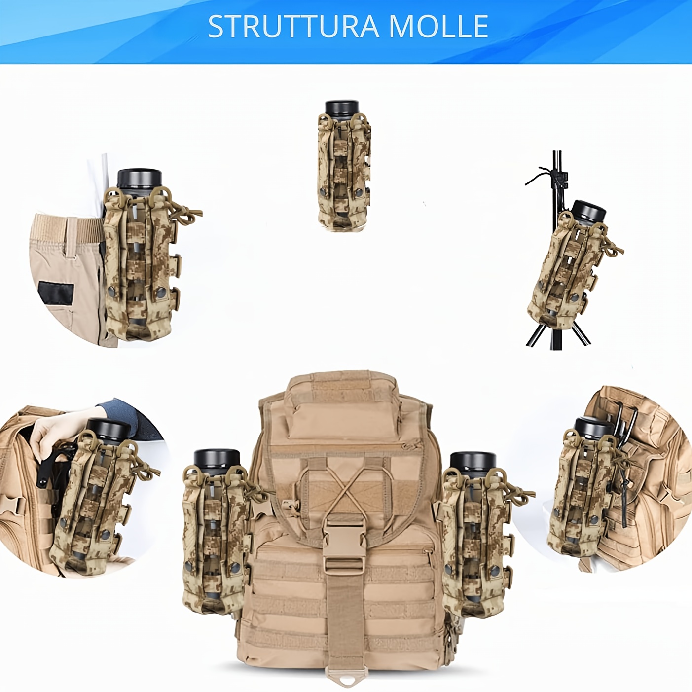 Adjustable MOLLE Tactical Water Bottle Pouch