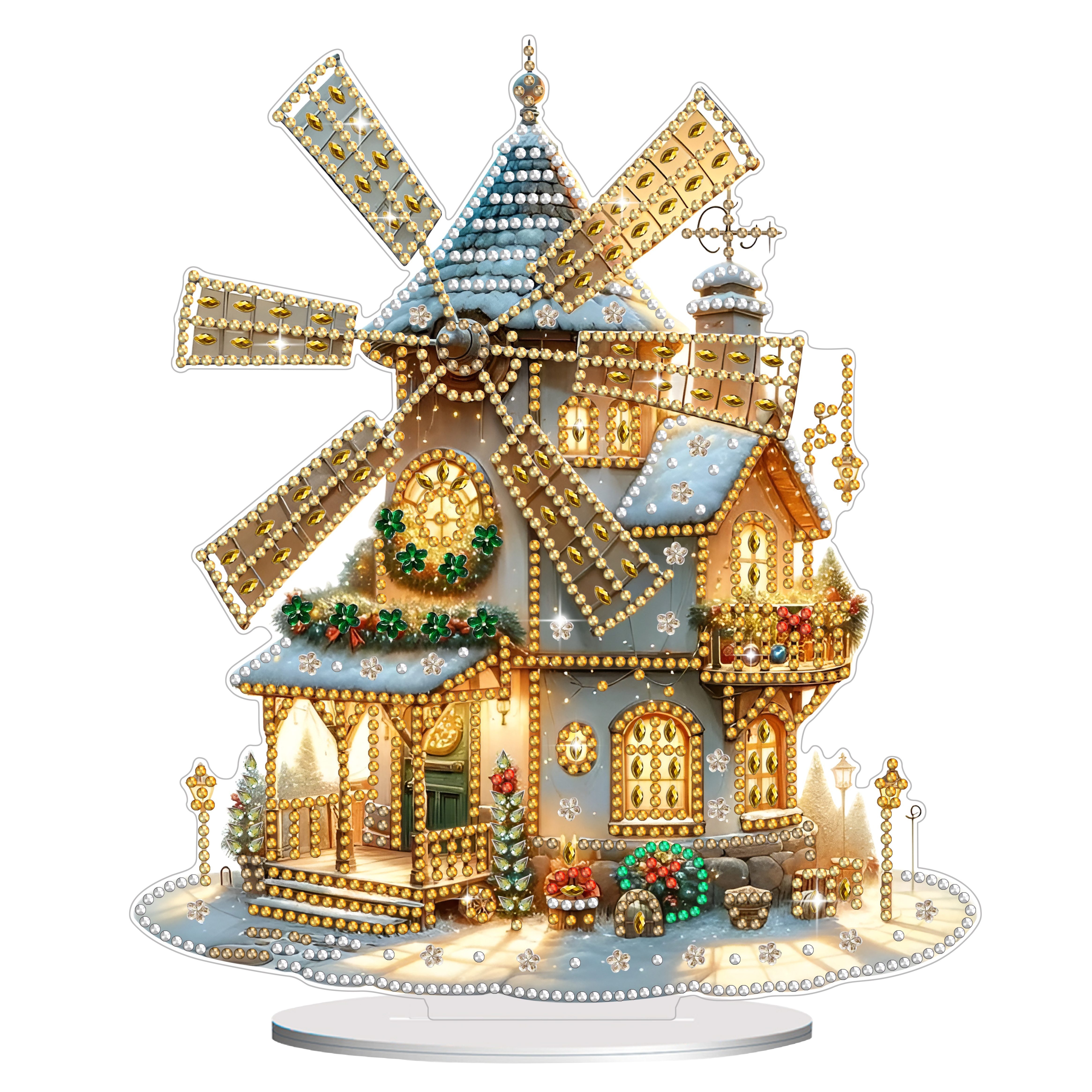 

Acrylic Windmill House 5d Diy Diamond Painting Kit, Special Shaped Diamond Mosaic Art Craft, Embellished Ornamental Tool Kit For Home Bedroom Decor Gift