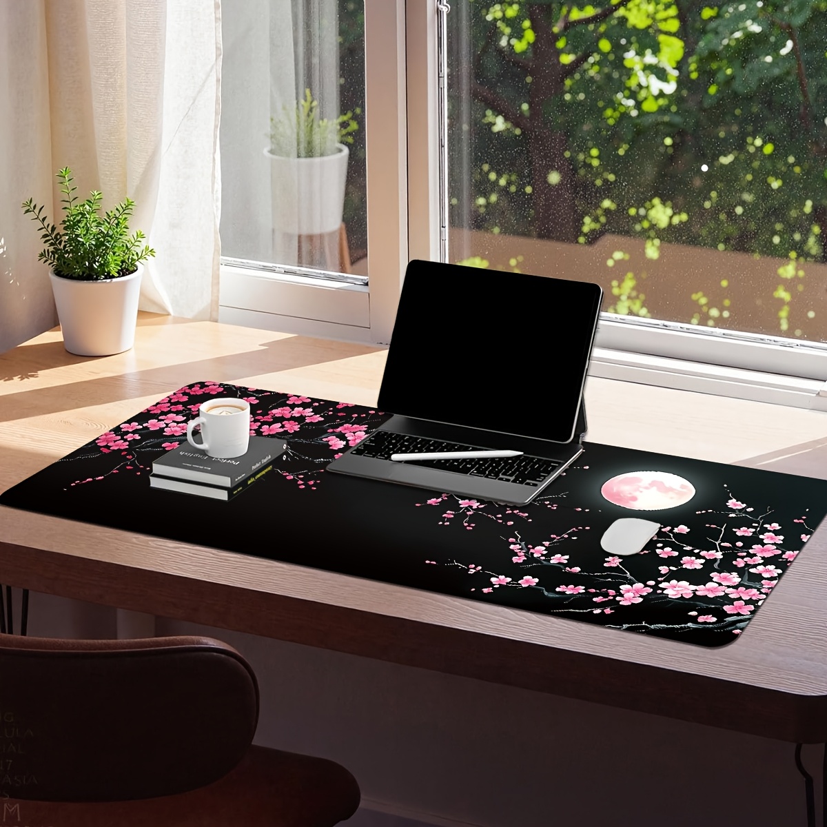 TEMU 1 Cute Pink Gaming Mouse Pad And Keyboard Mat With A , Suitable For Pc Computers. This Laptop Desk Mat Features A Durable Non-slip Base And