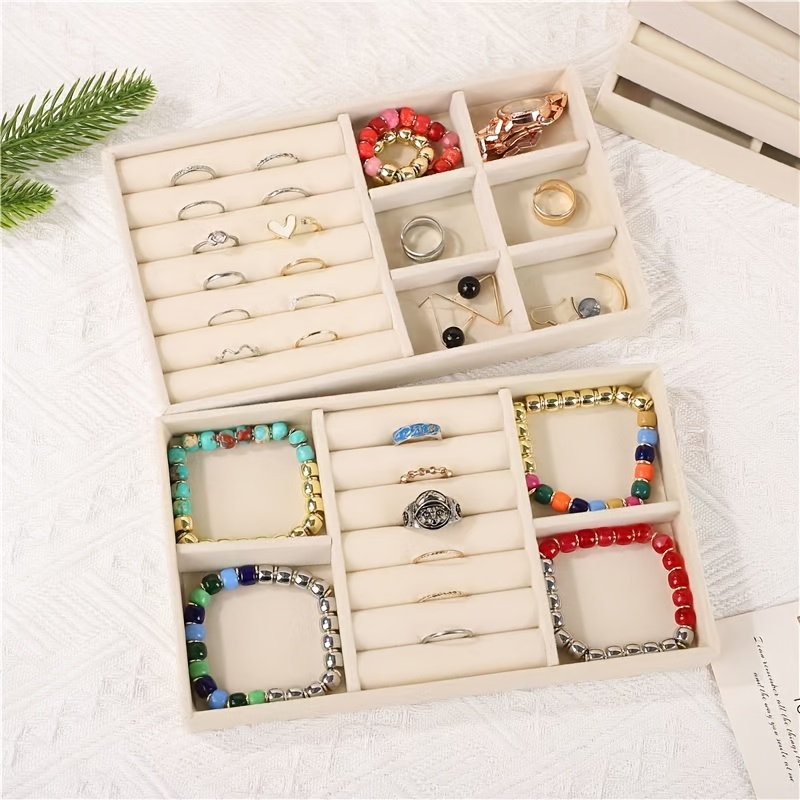 Velvet Jewelry Tray with Partition for Display