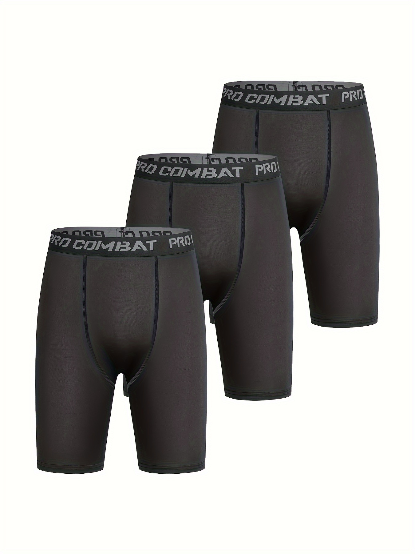 Men's High Elastic Quick Dry Tight Compression Long Boxers - Temu