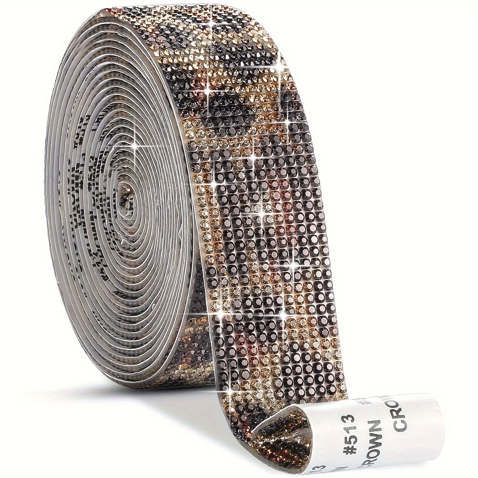 

12-row Self-adhesive Crystal Ribbon - Diy Bling Sticker Roll For Crafts, Phone & Car Decorations, Jewelry Making Supplies