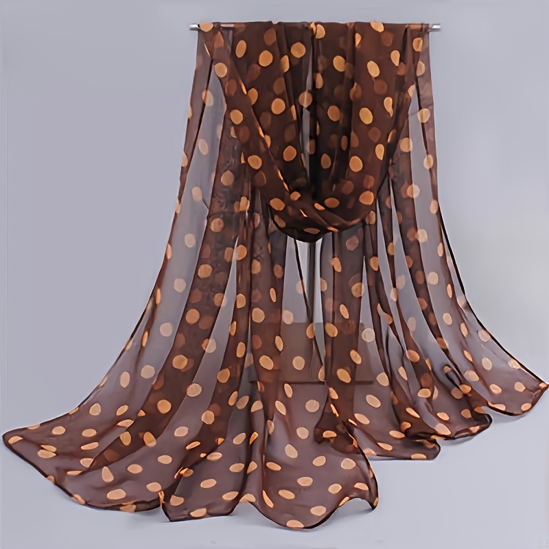 E-shop 1 Stück Polka Dot Chiffon Schal, Maße 50x160 cm - ein leichtes, künstlerisches Accessoire für Damenmode im Frühling und Sommer - für einen