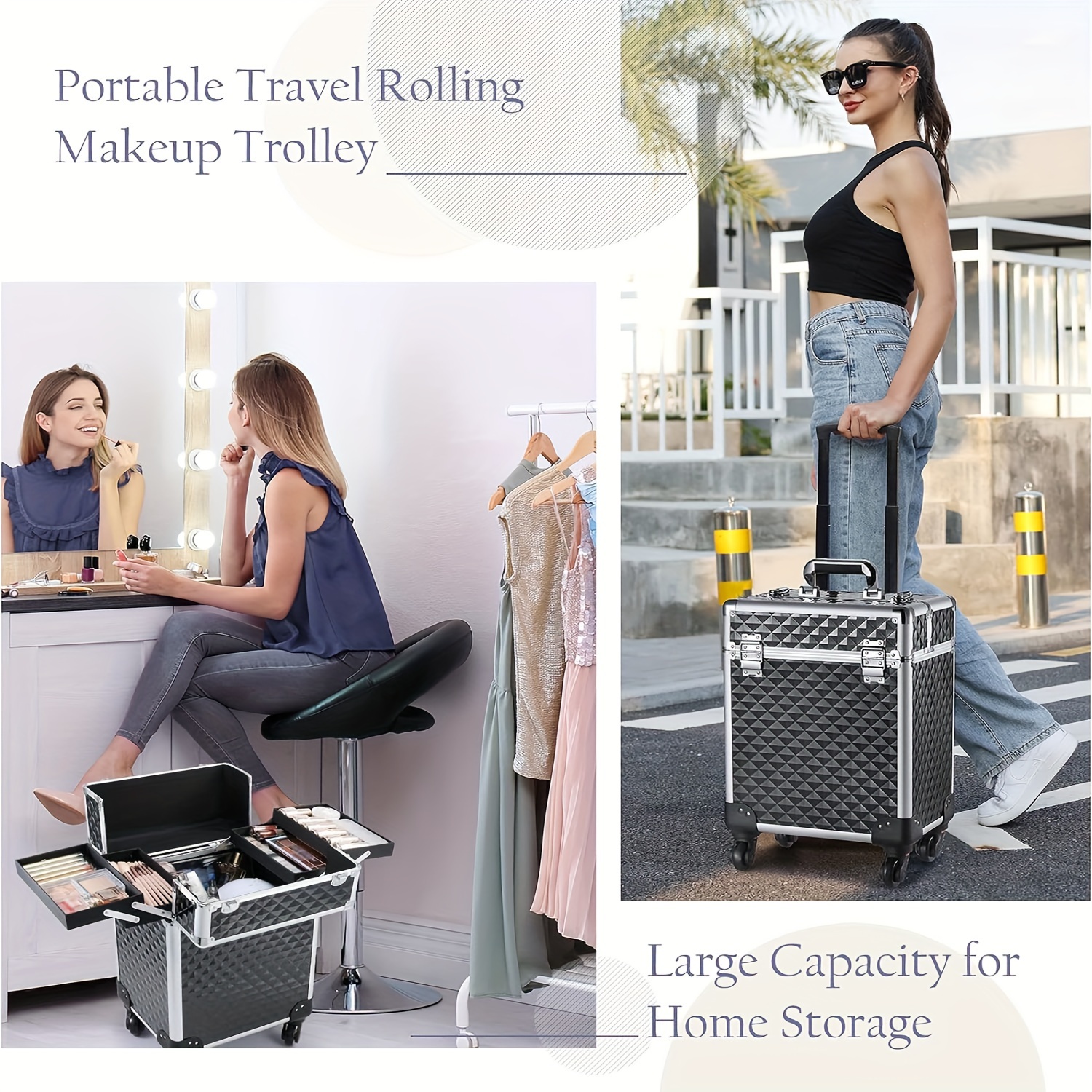 Trolley Valise Valise Portable Trolley Manucure Maquillage Valise