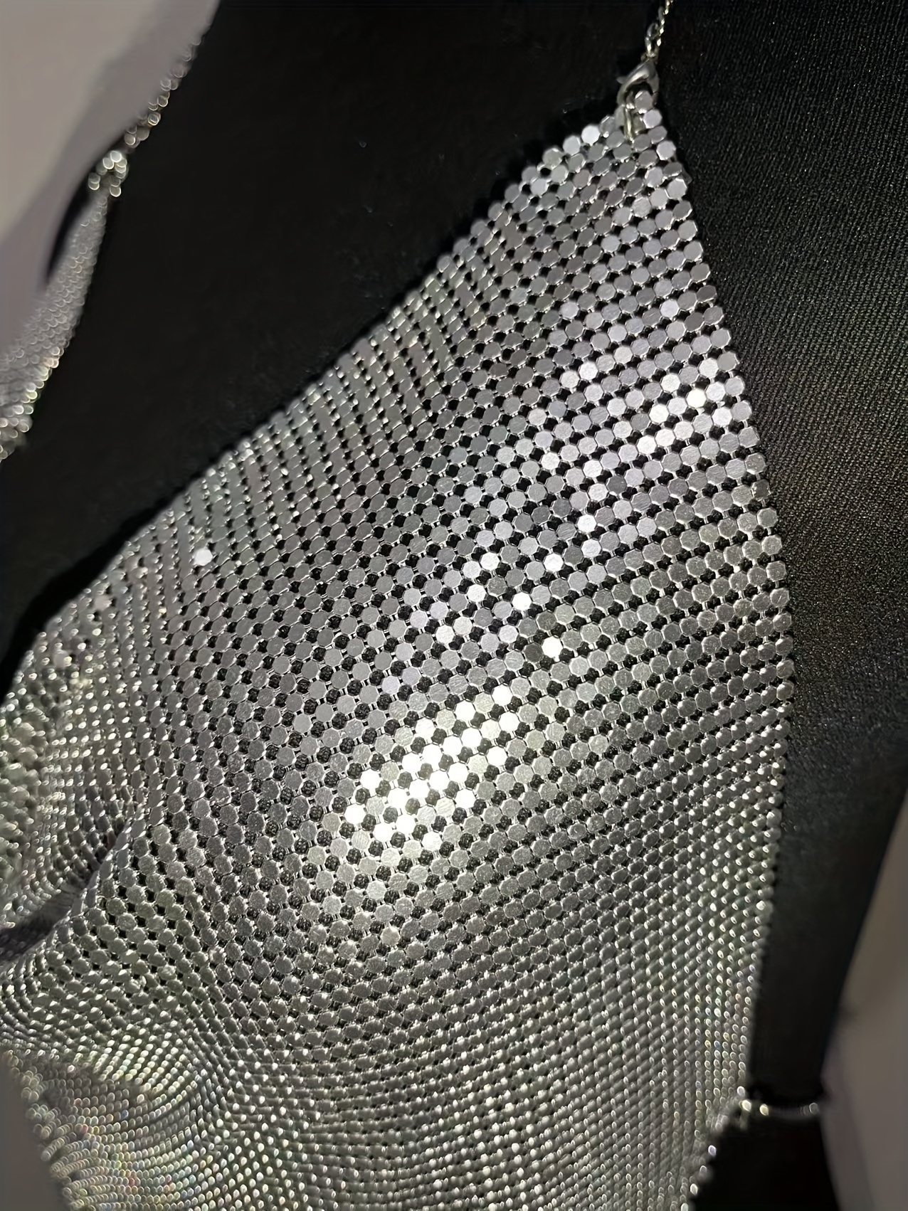 Women'S Sexy Metallic Sequined Backless Cami Top Nightclub Party Chain Halter Top Spicy Women'S Clothing