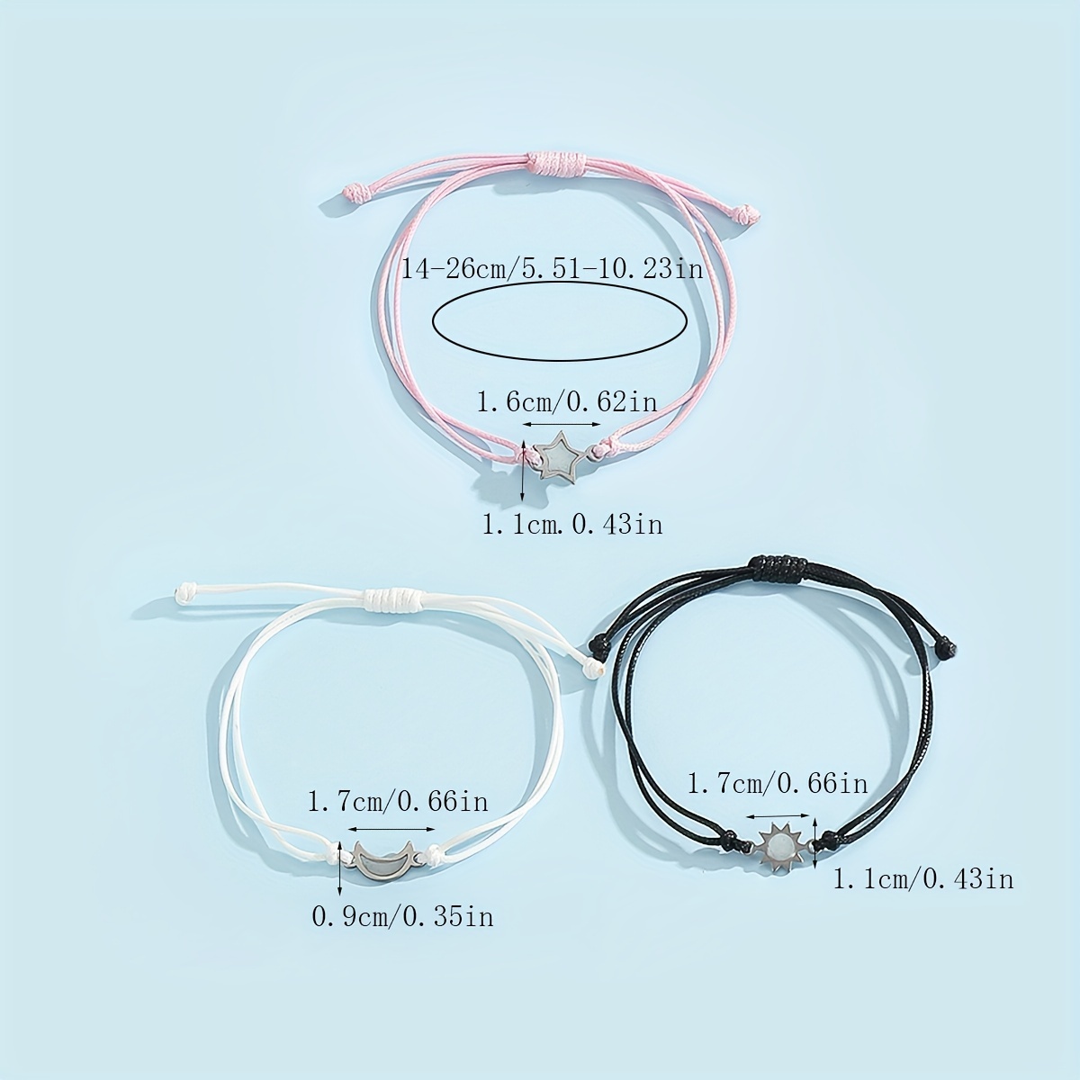 3pcs set luminous bracelet handmade braided Temu Saudi Arabia