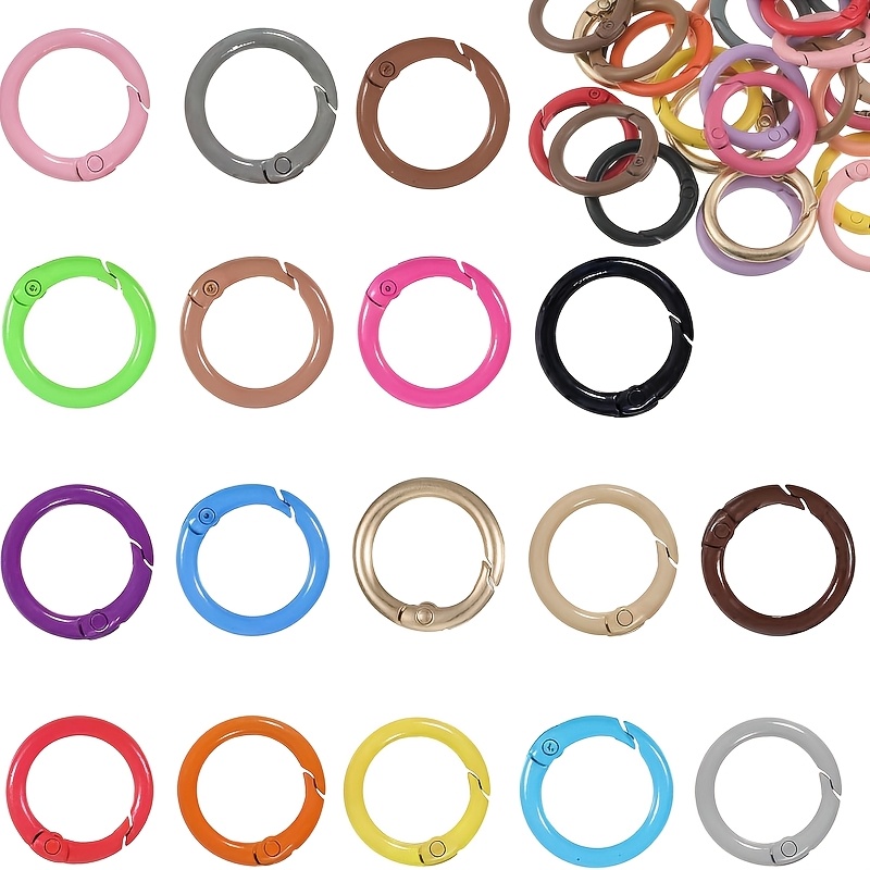 TEMU 36pcs Spring O-ring Keychains, Outdoor Leisure Additions Spring Key Hook Clip Suitable For Outdoor Activities Opening Ring Sturdy Design Random