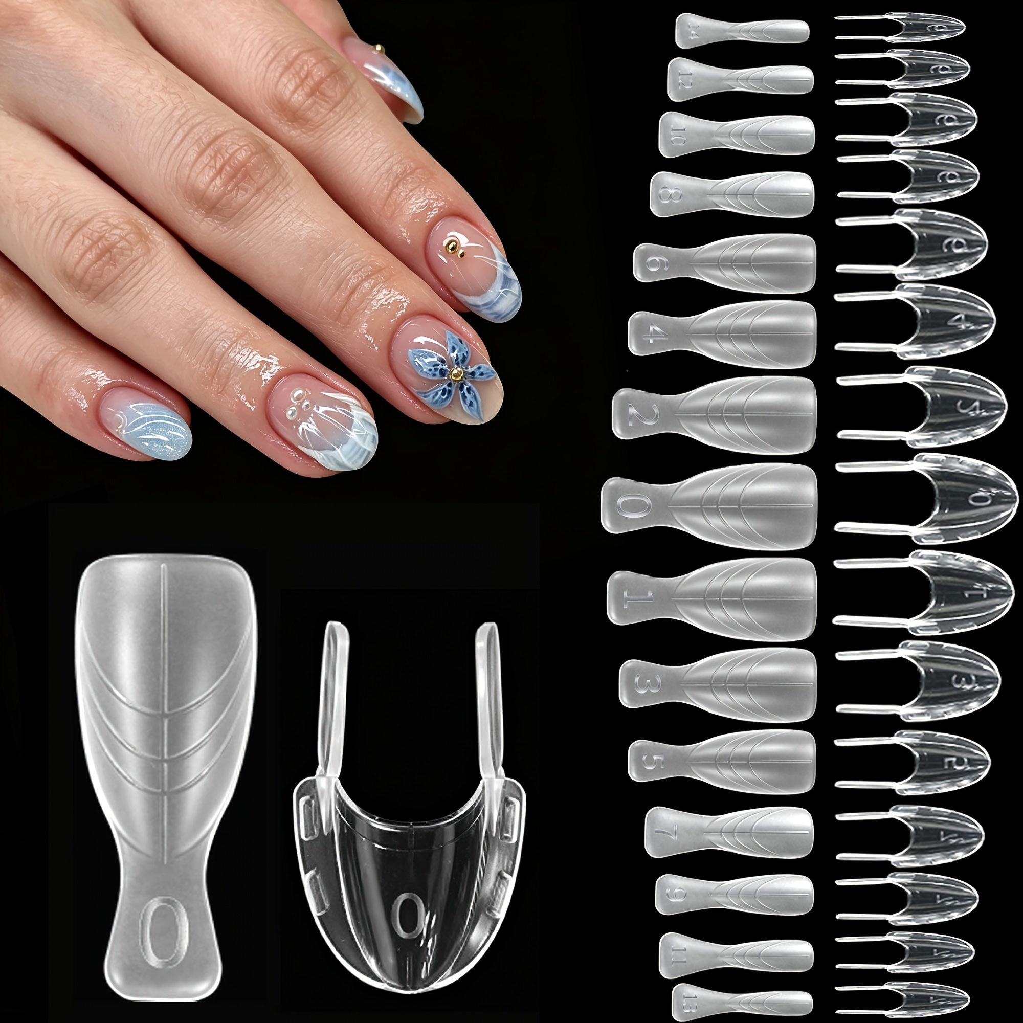 TEMU 120pcs -basic Tips Transparent Semi-matte Nail Extension Tips Suitable For Home Diy & Salon Use, Short Oval Press- Nails With Added , No Gel