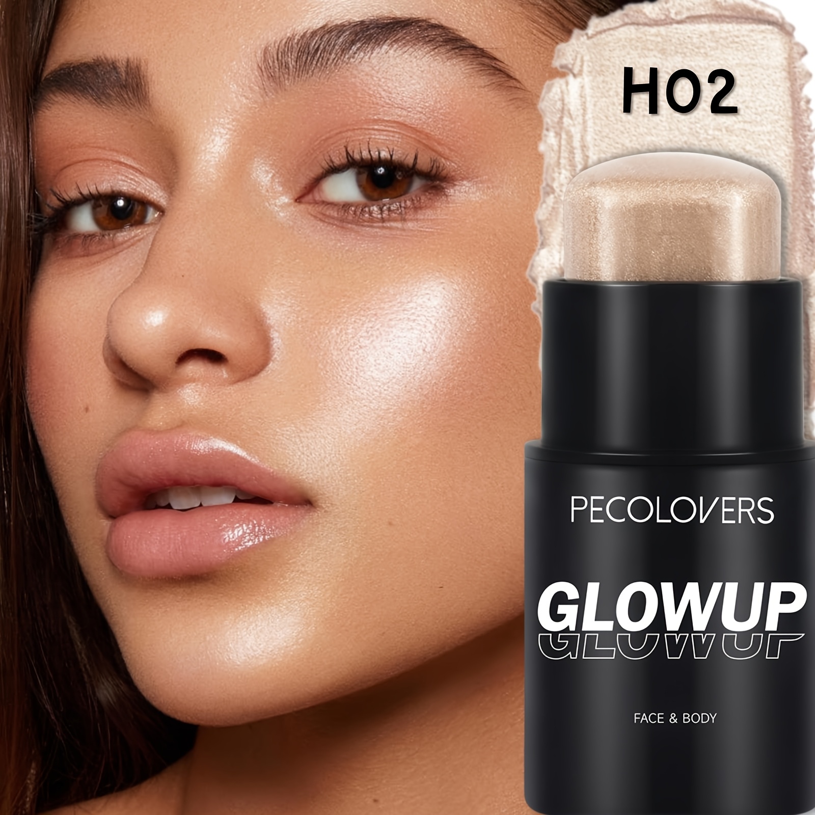 Water Light Shimmer Highlighter Stick Lasting Moisturizer Face Contour Waterproof Highlighter Makeup, Multi-use Cosmetic Stick