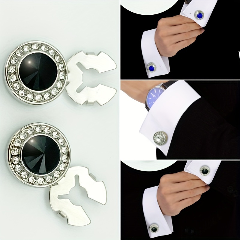 

1pair Elegant Button Set, Fashion Shirt Sleeves, Cufflinks, Fashionable Accessories, Men's Trendy Brooches, Perfect Gift For Birthday, Christmas, Anniversary, Valentine's Day