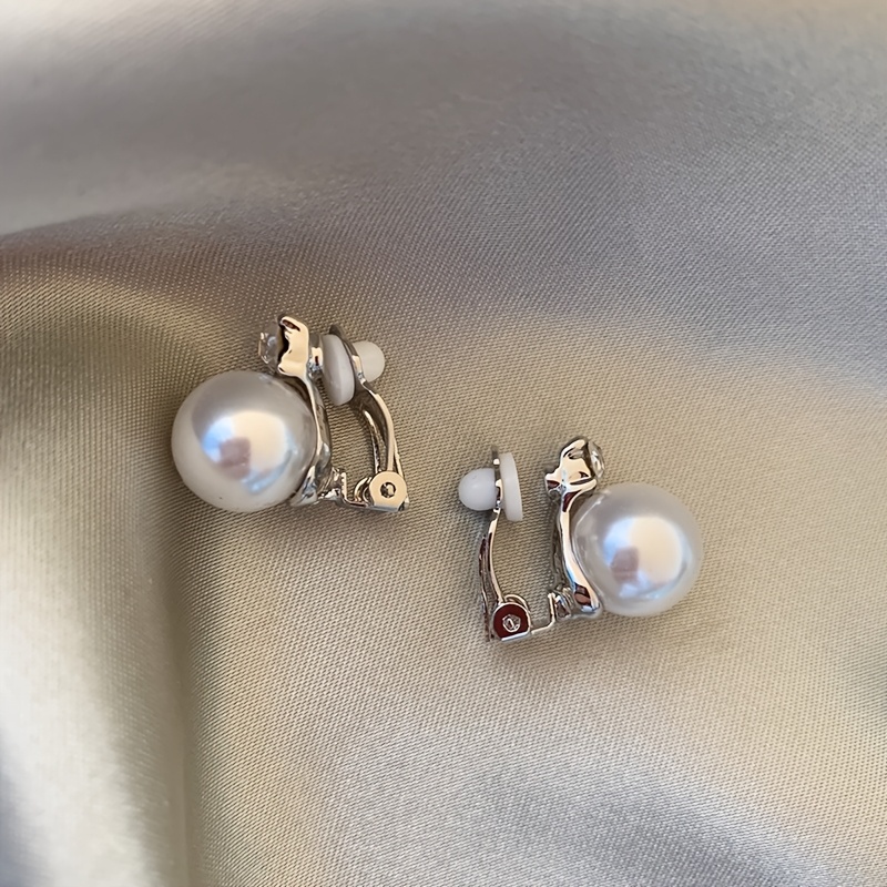 Image of 1 Pair No Piercing Required Clip-on Earrings, Synthetic Zirconia Inlaid Fashionable Exquisite Clasp Earrings, Elegant Easy Style With And Wear