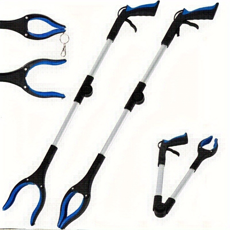 

1pc Grab Pickup Tool, 31" Folding Grab Pickup Tool, Suitable For The Elderly, 4" Wide Jaw Pickup, Strong Head Light Pickup For Restaurant